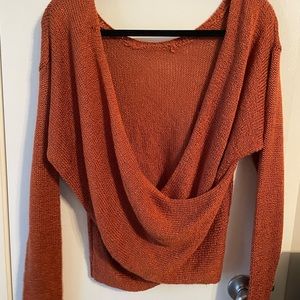 Moving to smaller closet sale!!   Rust wrap sweater.  Reversible!!